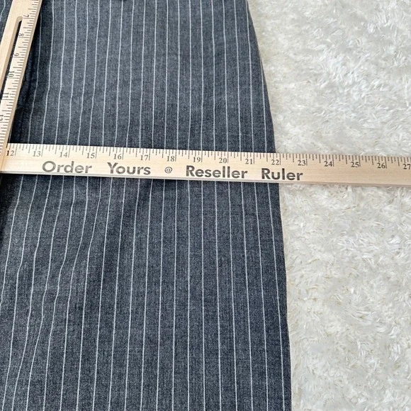 Michael Kors Women's 16 Gray Striped Pencil Skirt Office Wool Blend Academia - Picture 10 of 13